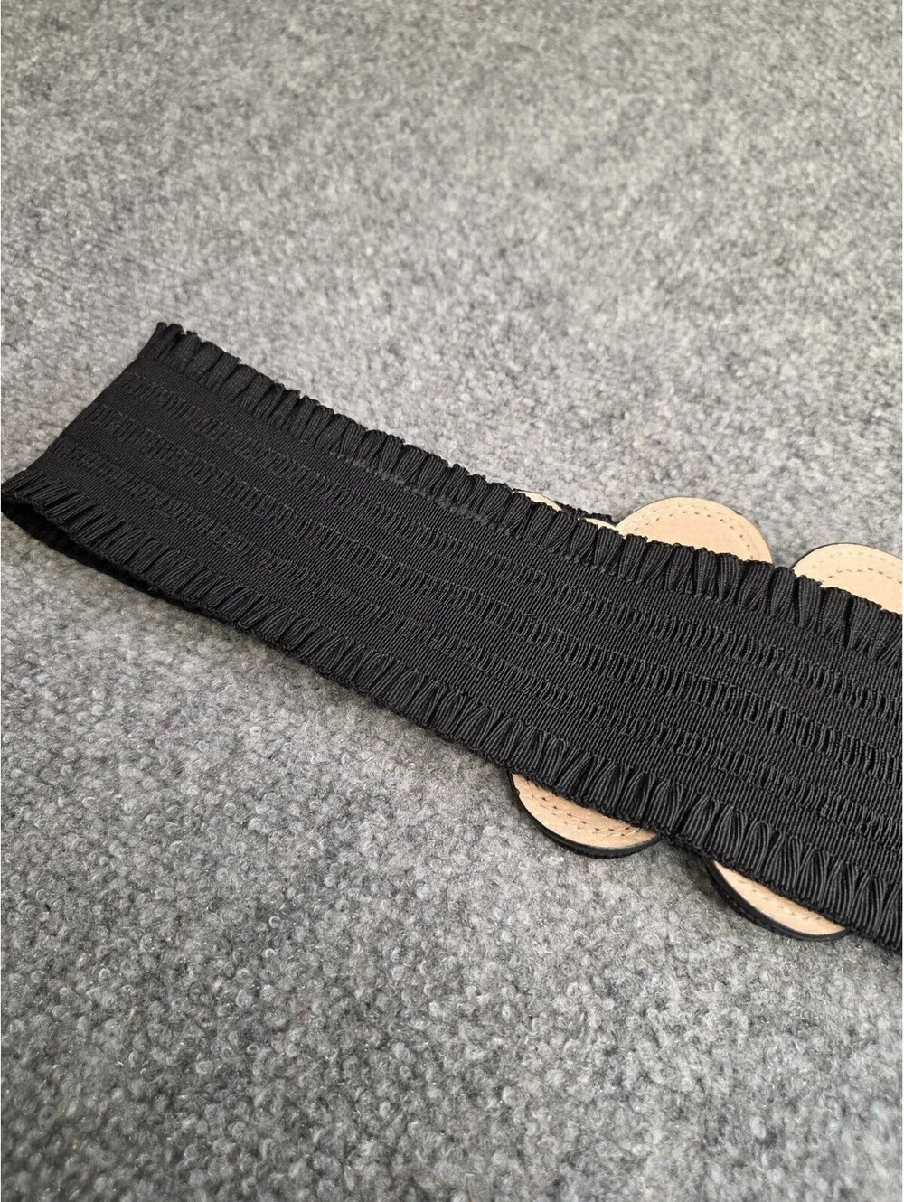 Chicos Black Elastic Stretch Wide Waist Belt Soutache Frog Closure Size M EUC